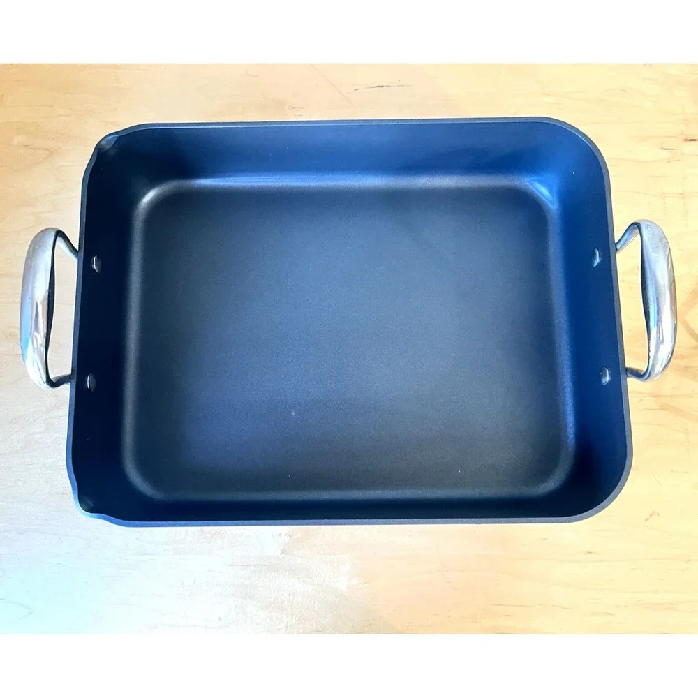 Pampered Chef Roasting Pan & Rack Anodized Nonstick Pour Spouts #2872 12